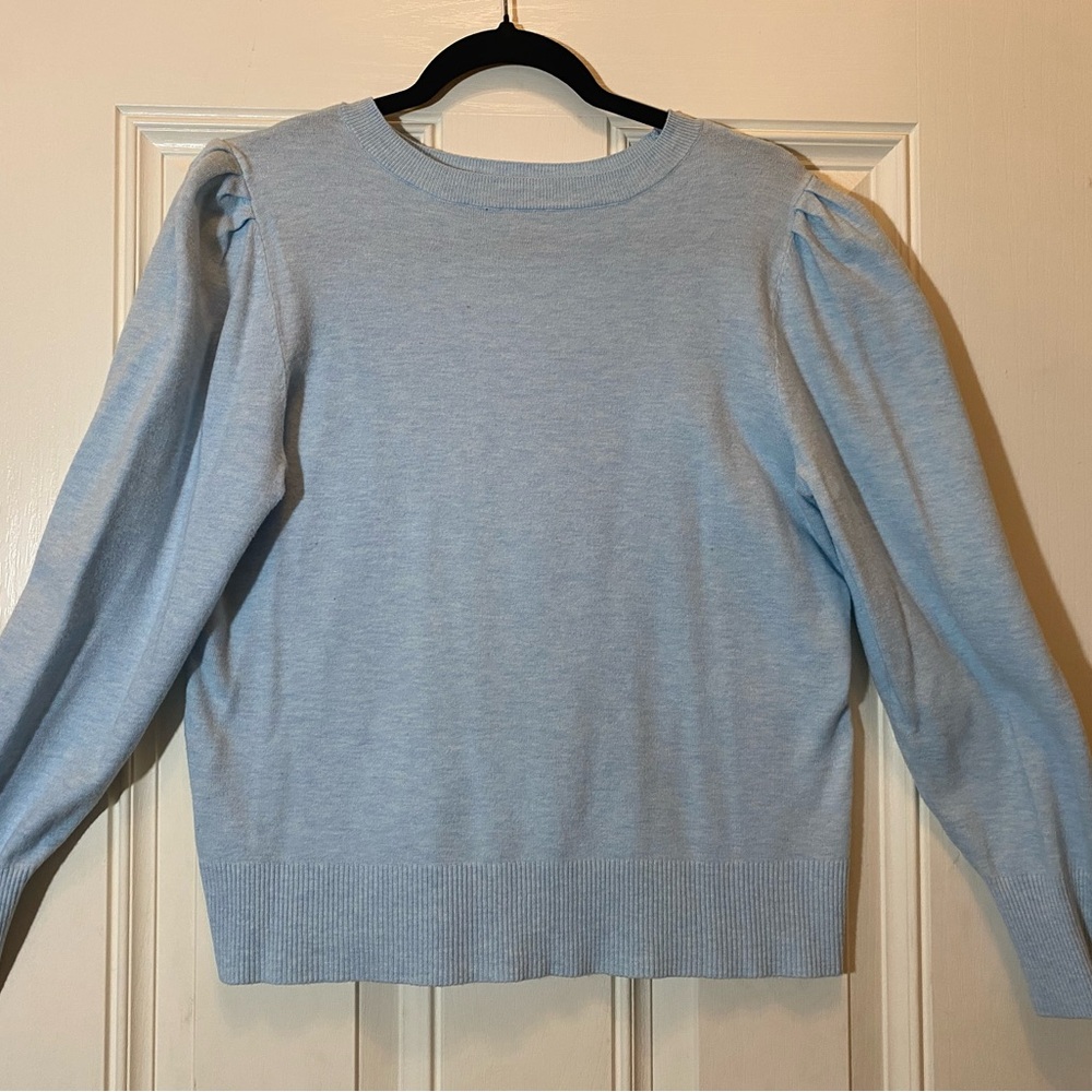 Powder Blue Puff Sleeve Sweater